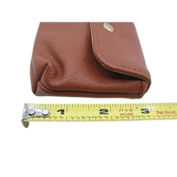 NEW Vegan Leather Belt Loop Latch Wristlet Pouch Wallet Tan Toffee Snap Closure - Picture 6 of 9